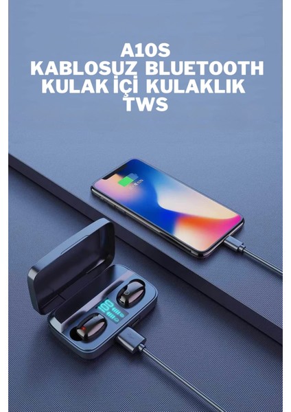 A10S Kablosuz Bluetooth 5.0 Şarj Göstergesi Ekranlı Kulak Içi Kulaklık fiyatları