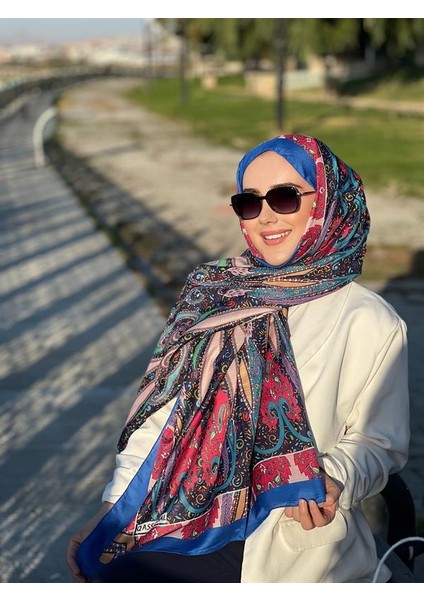 Etnik Desen Queen Şal Saks Mavi modelleri