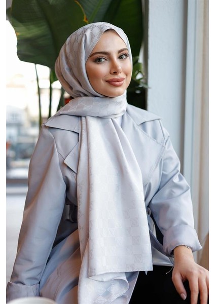Dama Desen Şal Gümüş Gri fırsatları