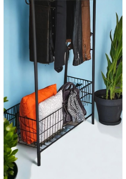 Metal 1 Raflı Metal Ayaklı Portmanto ve Raflı Konfeksiyon Askılığı Metal Ayaklı Elbise Askılığı fiyatları