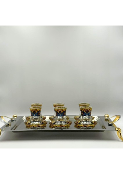 Iznik Motifli 6 Kişilik Çay Bardağı Seti modelleri