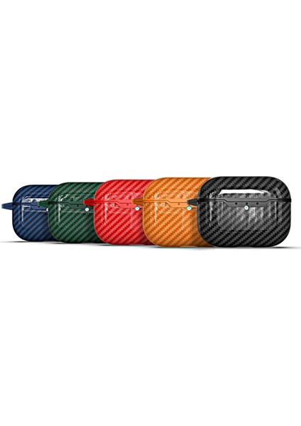 Airpods Pro 3. Nesil Uyumlu Kılıf Hoparlör ve Mikrofon Delikli Karbon Görünümlü Silikon Kapak fiyatları