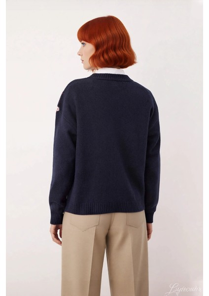 Kadın Oversize Baklava Desenli Bisiklet Yaka Triko Kazak Günlük Kombinlerde Şıklığı Tamamlıyor modelleri