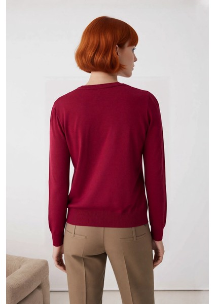 Kadın Modern Bisiklet Yaka Ince Triko Regular Kalıp Düz Dokuma Uzun Kol Kazak Modeli Kaliteli modelleri