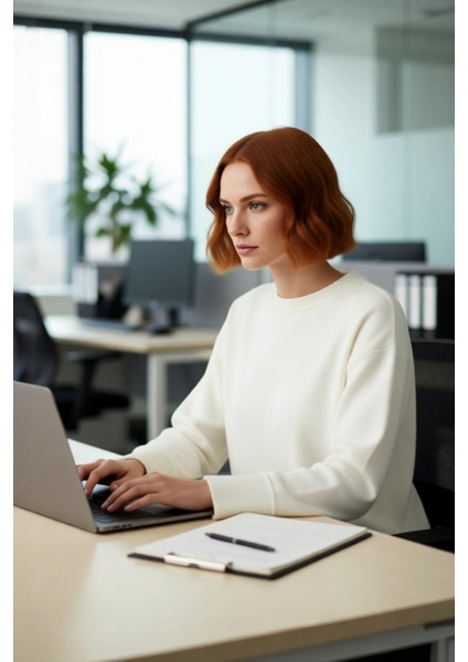 Kadın Boxy Kalıp Düşük Kol Bisiklet Yaka Triko Kazak Rahat ve Modern Kış Kombinleri Için Kaliteli