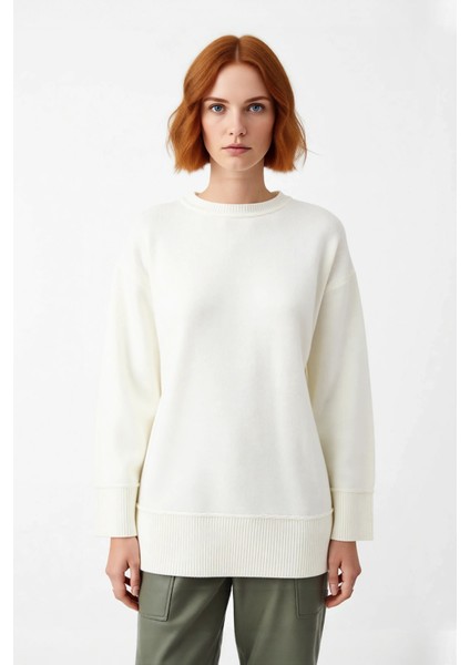 Kadın Boxy Kalıp Düşük Kol Bisiklet Yaka Triko Kazak Rahat ve Modern Kış Kombinleri Için Kaliteli fiyatları