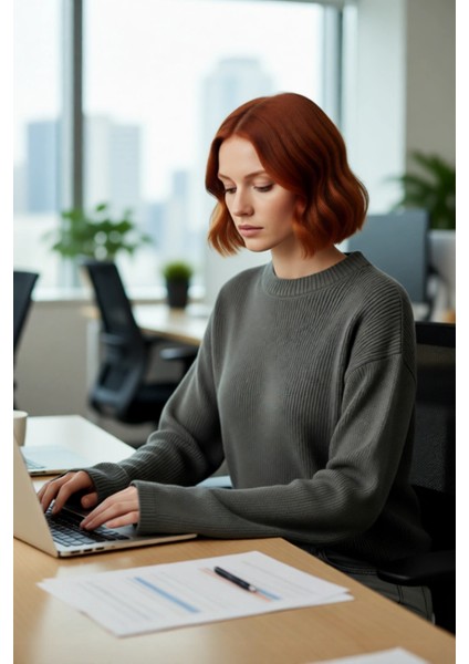 Kadınlara Özel Oversize Triko Kazak Ispanyol Kol Bisiklet Yaka Uzun Kollu Rahat Şıklık Kaliteli fırsatları