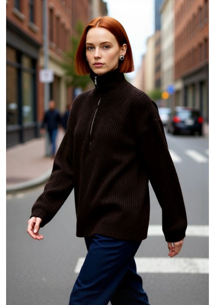 Kadın Orta Kalınlık Düşük Kol Selanik Dokuma Regular Kesim Uzun Triko Kazak Günlük Kullanıma Uygun fırsatları