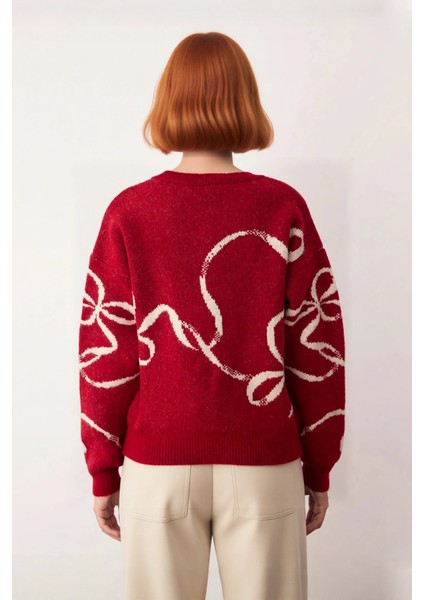 Kadınlar Için Kış Sezonu Günlük Kullanım Yılbaşı Temalı Desenli Konforlu Triko Kazak Kaliteli modelleri