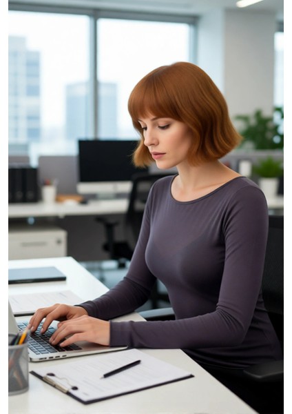 Kadın Şık Günlük Bisiklet Yaka Ince Dokulu Rahat Kesim Viskoz Uzun Kollu Triko Bluz Modeli