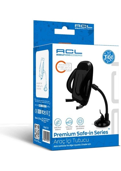 T-01 Torpido Için 360° Dönebilen Vantuzlu Araç Içi Tutacak