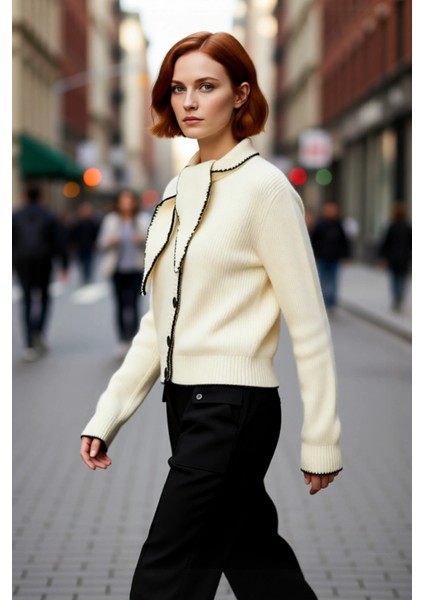 Kadın Casual Fular Yaka Triko Kazak Standart Kol ve Orta Kalınlık Sayesinde Gün Boyu Konfor. fırsatları