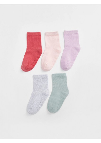 Lcw Baby Pembe Basic Kız Bebek Soket Çorap 5'li