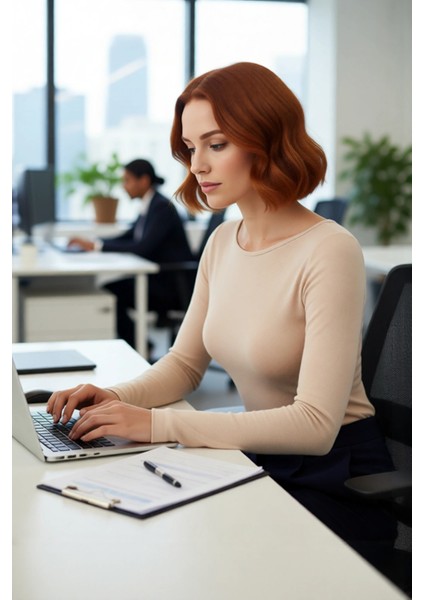 Kadın Konforlu Casual Düz Desen Uzun Kollu Viskoz Materyal Regular Kalıp Ince Triko Bluz Kaliteli fırsatları