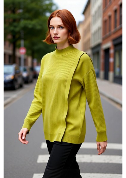 Kadın Günlük Giyim Için Regular Kalıp Ribana Dokulu Tesettür Triko Kazak Uzun Kollu ve Şık fırsatları