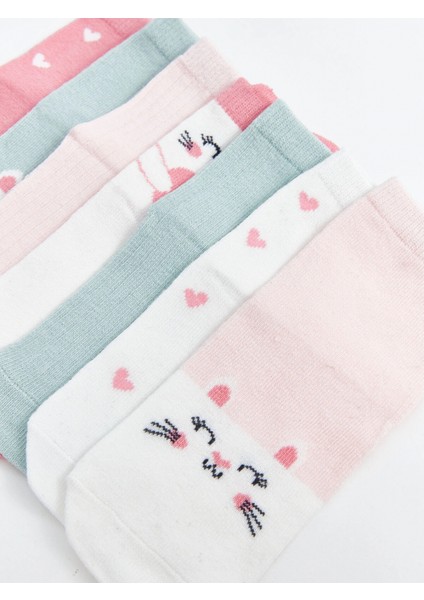 Lcw Baby Pembe Baskılı Kız Bebek Soket Çorap 7'li modelleri