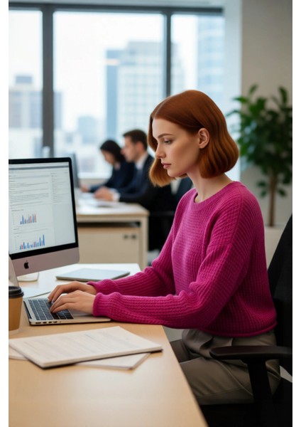 Modern Kadın Super Crop Oversize Bisiklet Yaka Dokulu Triko Akrilik Kazak Kış Kombinleri Için