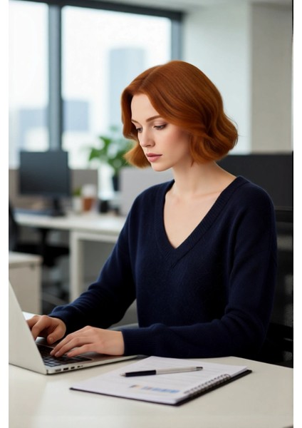 Kadın Günlük Kombinler Için Rahat Oversize Triko V Yaka Düşük Kol Kışlık Kazak Kaliteli Şık