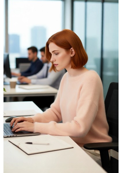 Kadın Kayık Yaka Kalın Tüylü Dokulu Triko Kazak Standart Kollu Kış Günleri Için Konforlu Kaliteli