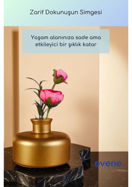 Vazo Küçük Vazo Masa Üstü Vazo Ev Dekorasyon Vazo Altın Eskitme Renk Model 61 fiyatları