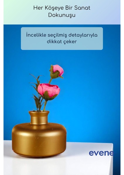 Vazo Küçük Vazo Masa Üstü Vazo Ev Dekorasyon Vazo Altın Eskitme Renk Model 61 fırsatları