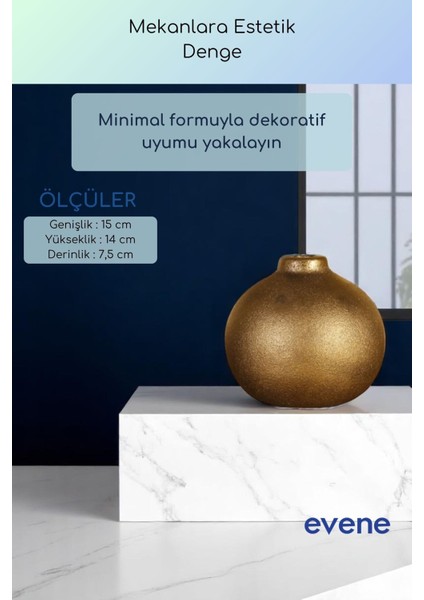Vazo Küçük Vazo Masa Üstü Vazo Ev Dekorasyon Vazo Altın Renk Model 68 modelleri