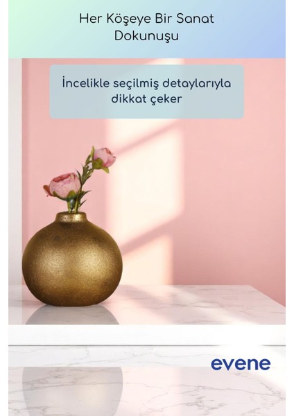Vazo Küçük Vazo Masa Üstü Vazo Ev Dekorasyon Vazo Altın Renk Model 68 fırsatları