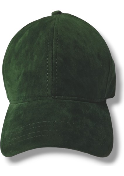 Kadife Arkası Cırtlı Ayarlanabilir Unisex Kep Şapka Yeşil