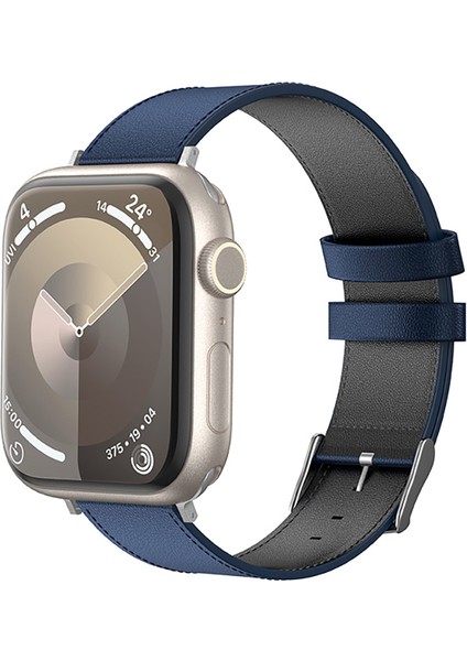 Watch 40MM Uyumlu Benks Vintage Genuine Leather Serisi Deri Kordon Strap Kayış Mavi