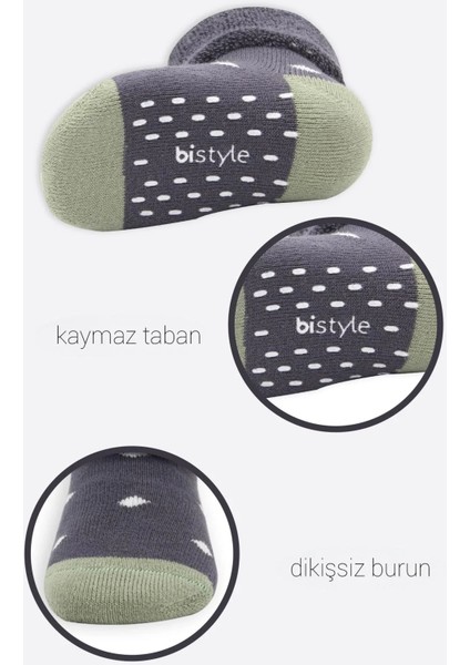 Puanlı Kaymaz Havlu Soket Çorap 2'li Antrasit fırsatları