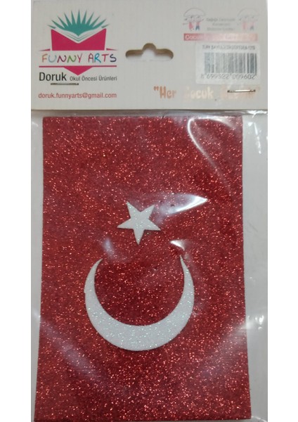 Simli Evalı Dikdörtgen Türk Bayrağı Stikers