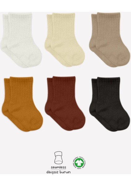 Mix Penye Soket Çorap 6'lı BS10101M Toprak