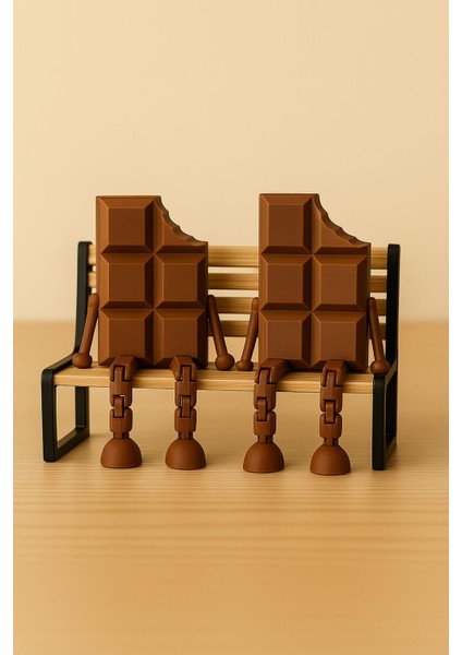 - Bank Üzerinde Sevimli Çikolata Biblo Seti / 3'lü Dekoratif Figür (9 Cm) fiyatları