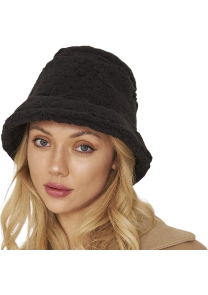 Kadın Teddy Bucket Kova Şapka Siyah fiyatları