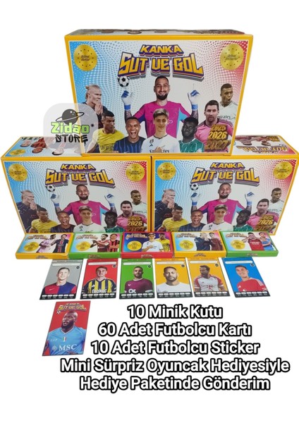 Kanka Şut ve Gol Yeni Sezon Transferler 10 Mini Kutu 60 Futbolcu Kartı 10 Sticker Hediye Seti Oyun Kağıtları fiyatları