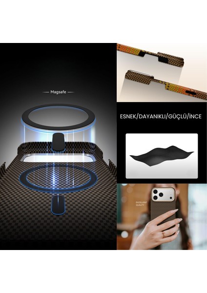 Apple iPhone 17 Air Uyumlu Magsafe Şarj Özellikli Karbon Fiber Premium Kapak Kılıf fiyatları