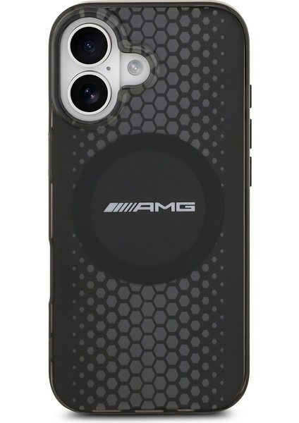 iPhone 17 Uyumlu Kılıf Amg Orjinal Lisanslı Çift Katmanlı Büyük Logolu Petek Desenli Kapak Siyah modelleri