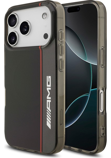 iPhone 17 Pro Max Kılıf Amg Lisanslı M-Safeli Iml Baskı Logolu Çift Katmanlı Bow Lines Kapak Siyah