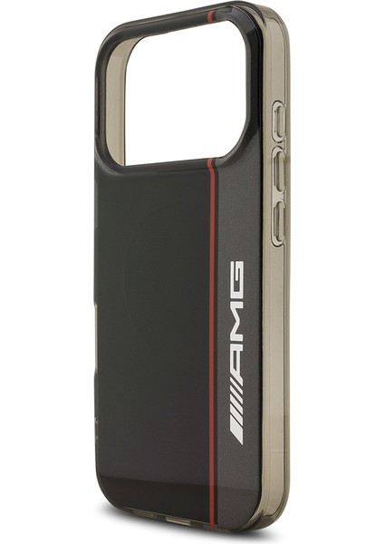 iPhone 17 Pro Max Kılıf Amg Lisanslı M-Safeli Iml Baskı Logolu Çift Katmanlı Bow Lines Kapak Siyah