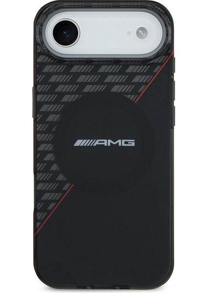 iPhone 17 Air Kılıf Amg Lisanslı M-Safeli Çift Katmanlı Kırmızı Çapraz Çizgili Kapak Siyah-Kırmızı modelleri