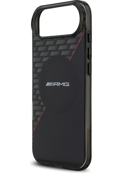 iPhone 17 Air Kılıf Amg Lisanslı M-Safeli Çift Katmanlı Kırmızı Çapraz Çizgili Kapak Siyah-Kırmızı