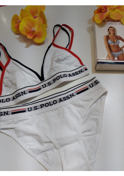 Us Polo Assn Kadın Büstiyer Slip Takım 66254 Beyaz fırsatları