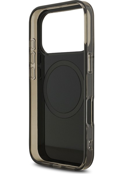 iPhone 17 Pro Kılıf Amg Lisanslı M-Safeli Iml Baskı Logolu Çift Katmanlı Bow Lines Kapak Siyah