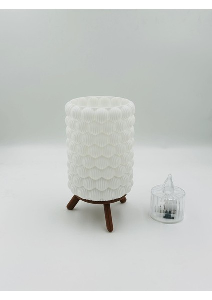 Origami Tasarım 3D Baskı Dekoratif Masa Lambası – Pilli Mum Işıklı Geometrik Gece Lambası fırsatları