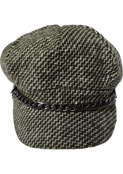 Kadın Desenli Zincir Detaylı Kışlık Şapka Haki fiyatları