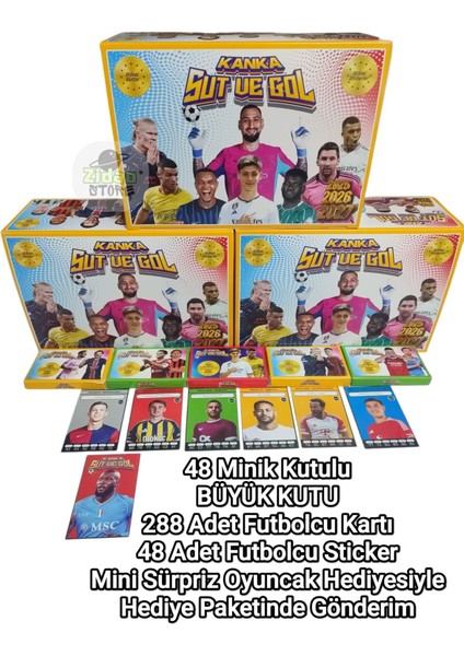 Kanka Şut ve Gol Yeni Sezon Transferler 48 Mini Kutu 288 Futbolcu Kartı Sticker Hediye Seti fiyatları