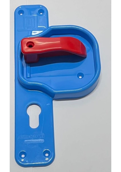 Bariyerli Güvenli ve Kırılmaz Kapı Kolu (Mavi-Kırmızı)