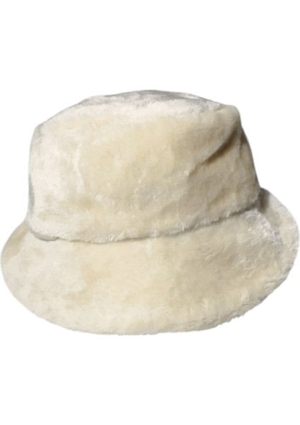 Kadın Kürk Bucket Kova Şapka Ekru fiyatları
