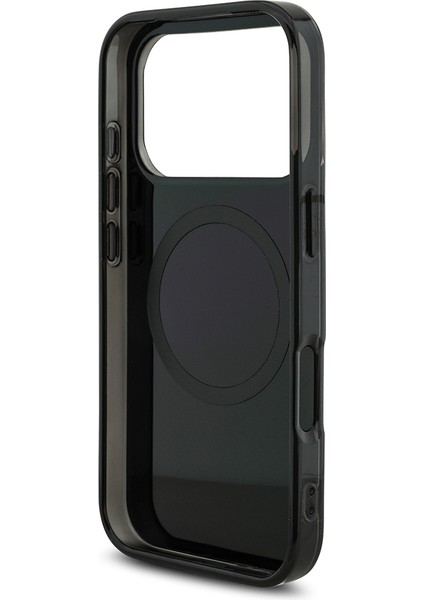 iPhone 17 Pro Uyumlu Kılıf Amg Orjinal Lisanslı Çift Katmanlı Büyük Logolu Petek Desenli Kapak Siyah