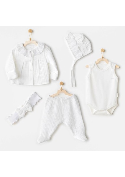 Natural Gift Müslin 5'li Hastane Çıkışı White